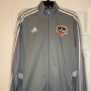 Sporty Adidas Houston Dynamo Gray Zip Up Jacket Mens Medium